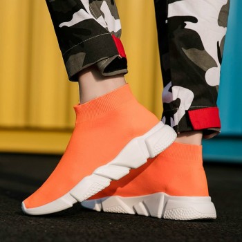 Men Sneakers Sports Walking Shoes 2018 New Male Light Breathable Socks Men and Women for Walking Shoes Large Size 35-46