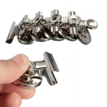 5pcs Chic Message 3cm Clip Wall Memo Creative Refrigerator New Silver Hot Magnet Note Base Holder