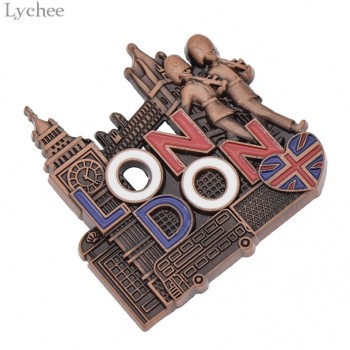 Lychee Metal London Letters Fridge Magnet Refrigerator Magnets Sticker Tourist Souvenirs Home Decoration