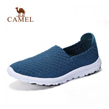 CAMEL Men amp; Women Outdoor Slip On Casual Shoes Spring Summer Knit Upper Breathable Soft Non-slip Outdoor Walking Flat Shoes
