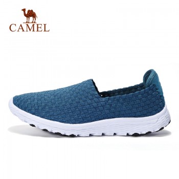 CAMEL Men amp; Women Outdoor Slip On Casual Shoes Spring Summer Knit Upper Breathable Soft Non-slip Outdoor Walking Flat Shoes