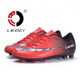 LEOCI Outdoor Lawn Soccer Shoes Men FG Football Shoes Boots Long Spikers Soccer Boot Cleats Trainer Sport Soccer Sneaker