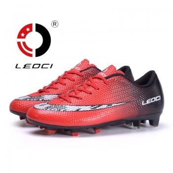 LEOCI Outdoor Lawn Soccer Shoes Men FG Football Shoes Boots Long Spikers Soccer Boot Cleats Trainer Sport Soccer Sneaker