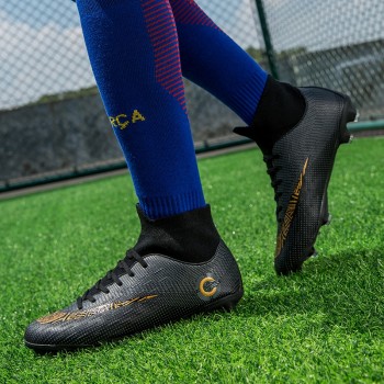 Centipede Football Boots Man Soccer Artificial Grass Original FG Superfly High Ankle Kids Shoes Crampons Outdoor Sock Cleats