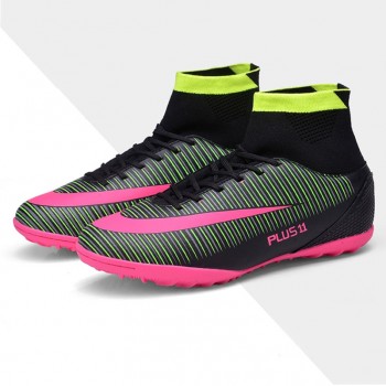 Kids Boy Girls Outdoor Soccer Cleats Shoes TF/FG Ankle Top Football Boots Soccer Training Sneakers Child Sports Shoes EU32--38