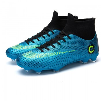 Mens professional Black High Ankle Long Spikes Socks Outdoor Soccer Cleats Shoe Football Boots Shoes Soccer Cleats 2018