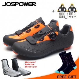 JOSPOWER Professional Road Bike Shoes MTB Bicycle Shoes Self-locking Breathable Cycling Shoes Ultralight Sport Bike Shoes