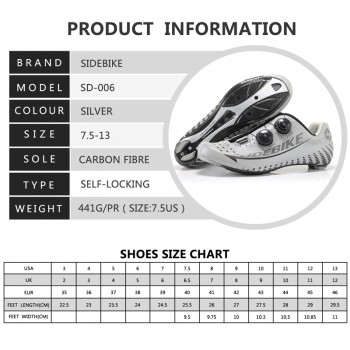Sidebike 3M Reflectiv Carbon Ultralight Cycling Shoes self-Locking Racing Bike Shoes Road Bike Athletic Riding Shoes Ciclismo
