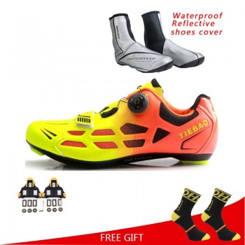 Tiebao Road Cycling Shoes Men Women Racing Bike Shoes Self-Locking Sneakers Breathable Professional Athletic Shoes