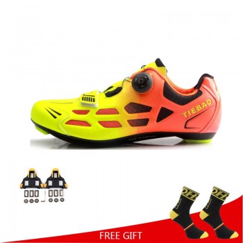 Tiebao Road Cycling Shoes Men Women Racing Bike Shoes Self-Locking Sneakers Breathable Professional Athletic Shoes