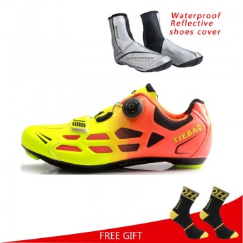 Tiebao Road Cycling Shoes Men Women Racing Bike Shoes Self-Locking Sneakers Breathable Professional Athletic Shoes