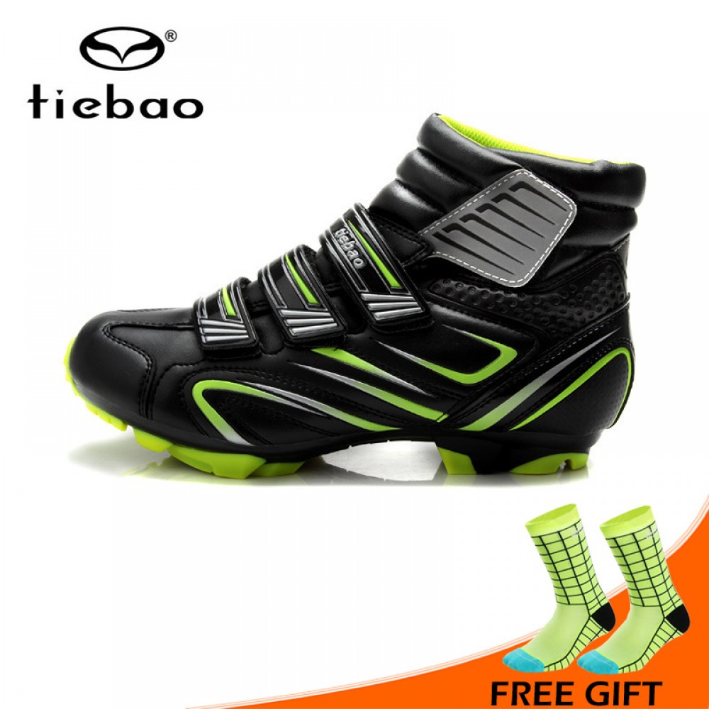Tiebao Winter Warm Windproof MTB Bike Shoes Boots Breathable Non-slip Cycling Shoes Mountain Bike Bicycle Self-lock Shoes
