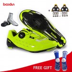 Boodun Riding Cycling Shoes Road Carbon Fiber Breathable Bicycle Shoes Athletic Racing Sneakers Bike Shoes Zapatillas Ciclismo