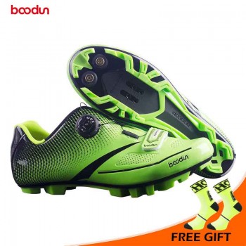 BOODUN New Men Bicycle Mountain Bike Shoes Non-slip Self-locking Cycling Shoes Mirror Superfiber mtb Shoes Sapatos de ciclismo