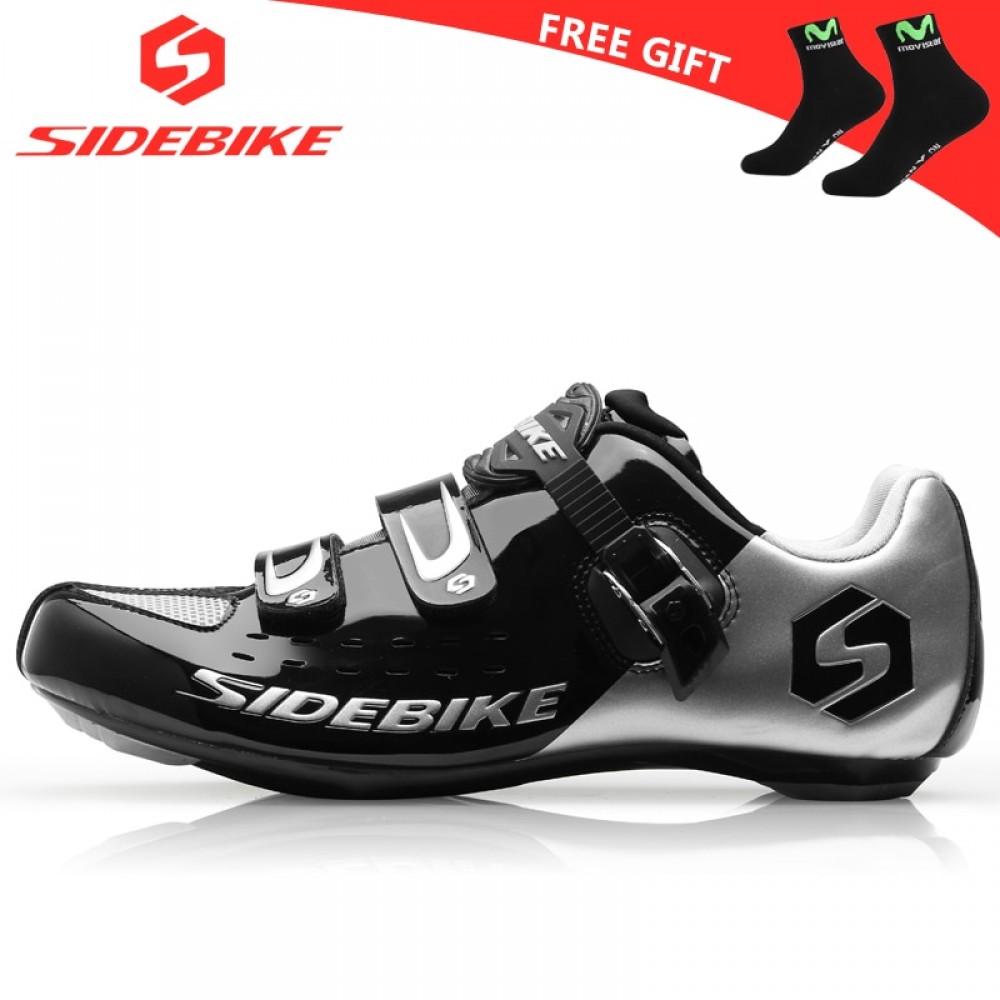 sidebike road cycling shoes men racing road bike shoes self-locking atop bicycle speakers athletic ultralight professional black