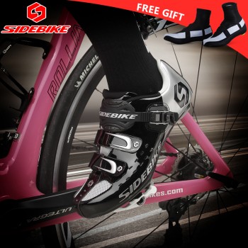 sidebike road cycling shoes men racing road bike shoes self-locking atop bicycle speakers athletic ultralight professional black