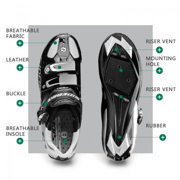 sidebike road cycling shoes men racing road bike shoes self-locking atop bicycle speakers athletic ultralight professional black