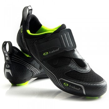 TIEBAO Outdoor Road Cycling Shoes Spinning Class Bike Shoes Triple Straps Compatible With SPD,SPD-SL LOOK-KEO Cleat