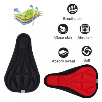 Zacro Bicycle Saddle 3D Soft Bike Seat Cover Gel Silicone Seat Cushion Cycling Saddle for Bicycle Bike Accessories