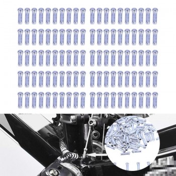 100pcs Aluminum Bike Bicycle Brake Shifter Inner Cable Tips Wire End Cap Tips Crimps Sliver High Quality