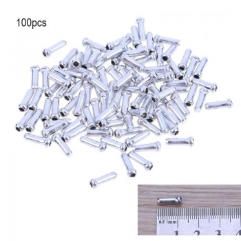 100pcs Aluminum Bike Bicycle Brake Shifter Inner Cable Tips Wire End Cap Tips Crimps Sliver High Quality