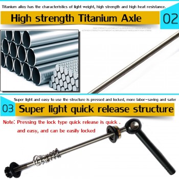 VXM Bicycle Skewers Titanium Ti Bike Skewers 100/130/135mm MTB Road Cycling Quick Release Ultralight Copper Ring Bicycle Parts