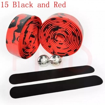 Road Bike Bicycle Handlebar tape Camouflage Cycling Handle Belt Cork Wrap with Bar Plugs  17 Colors FZE001