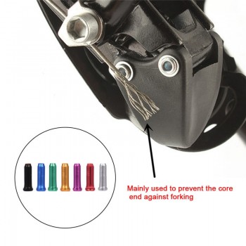 50PCS/Lot Aluminum Alloy Bike Bicycle Brake Cable Tips Crimps Gear Inner Cable End Caps Wire Ferrules