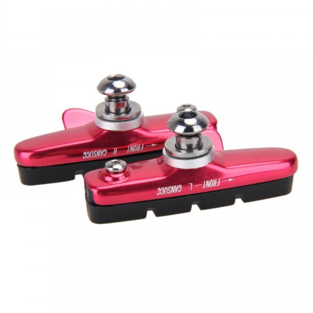 2X Mountain Road Bicycle Cycling Folding Bike V Brake Pads Holder Blocks Mountain Road Bike Brake Pads Rubber Blocks Parts
