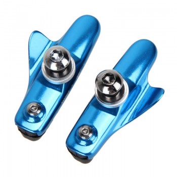 2X Mountain Road Bicycle Cycling Folding Bike V Brake Pads Holder Blocks Mountain Road Bike Brake Pads Rubber Blocks Parts