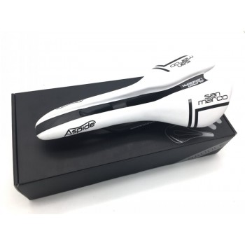 San Marco ASPIDE saddle road bike black and white Carbon Fiber Leather saddles bicycle sillin bici Rail bow cushion120+/5g