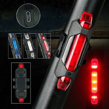 Portable USB Rechargeable Bike Bicycle Tail Rear Safety Warning Light Taillight  Lamp Super Bright ASD88