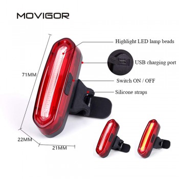 120Lumens USB Rechargeable Bicycle Rear Light Cycling LED Taillight Waterproof MTB Road Bike Tail Light Back Lamp for Bicycle