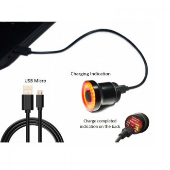XLITE100 Smart Cycle Rear Lamp W/ Braking Light Auto/Manual Control Up to 50Hrs Burning Time Alloy Housing USB Charge