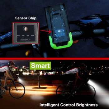 4000mAh Induction Bicycle Front Light Set USB Rechargeable Smart Headlight With Horn 800 Lumen LED Bike Lamp Cycle FlashLight
