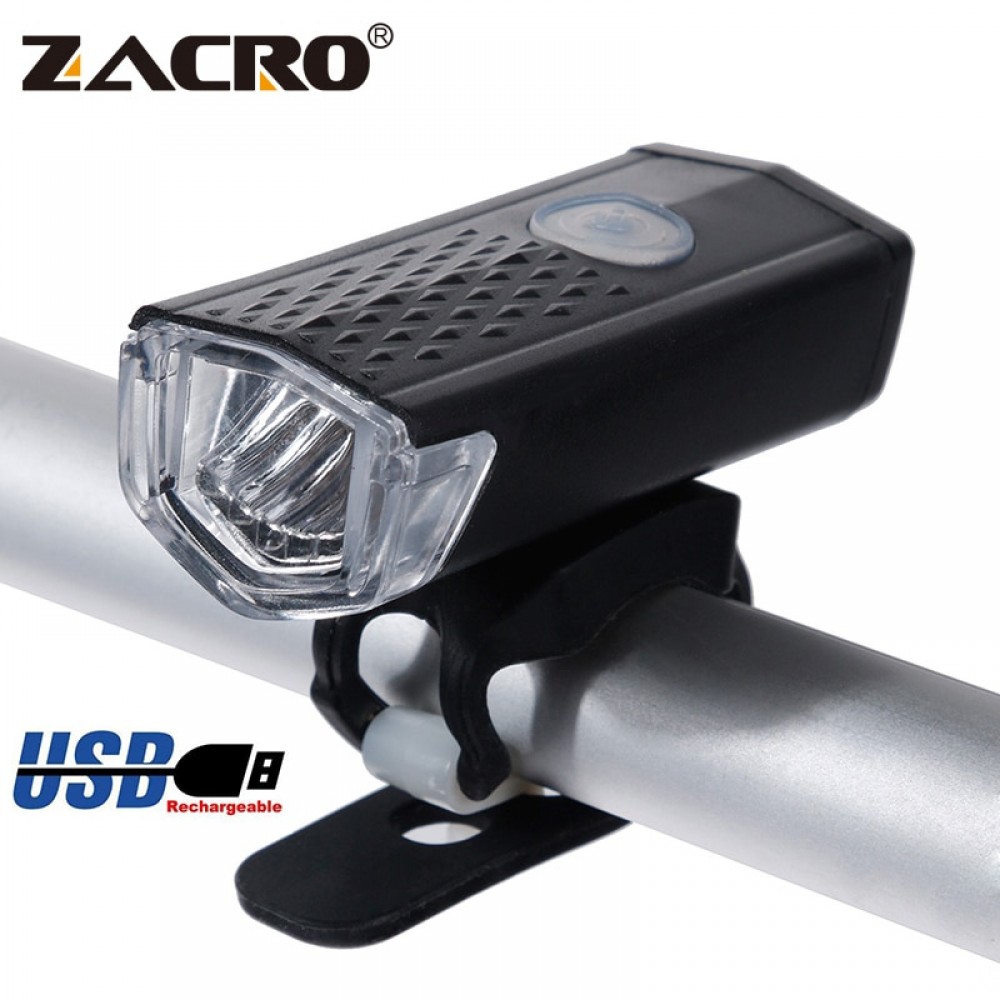 Zacro Rechargeable Bike Light 300 Lumen 3 Modes Headlight Bike 6000K Bicycle Flashlight Dynamo Light Front Running Lights