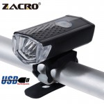 Zacro Rechargeable Bike Light 300 Lumen 3 Modes Headlight Bike 6000K Bicycle Flashlight Dynamo Light Front Running Lights