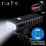 15000Lum 2/3*L2/T6 USB Rechargeable Built-In 5200mAh 3Modes Bicycle Light  Waterproof Headlight Bike Accessories With Taillight