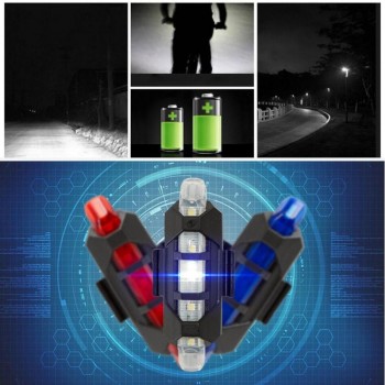 Portable USB Rechargeable Bike Bicycle Tail Rear Safety Warning Light Taillight Lamp Super Bright 3 Modes IP44 Warning Lamp New