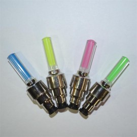 Hot Bicycle Cycling Tyre Wheel Valve Neon Firefly Spoke LED Lamp Bikes Lights High Quality Wholedeal with Battery