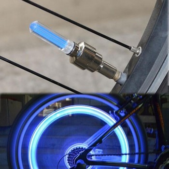 Hot Bicycle Cycling Tyre Wheel Valve Neon Firefly Spoke LED Lamp Bikes Lights High Quality Wholedeal with Battery