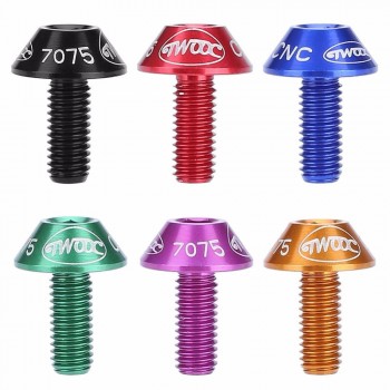 TWOOC 2 pcs Bicycle Water Bottle Holder Mount Bolts 12mm Screw Hex-headed to Install Bike Bottle Cage Rack 7 Colors cycling