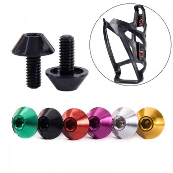TWOOC 2 pcs Bicycle Water Bottle Holder Mount Bolts 12mm Screw Hex-headed to Install Bike Bottle Cage Rack 7 Colors cycling