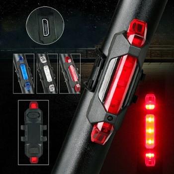 Portable USB Rechargeable Bike Light Bicycle Tail Rear Safety Warning Light Taillight  Lamp Super Bright 88 B2Cshop