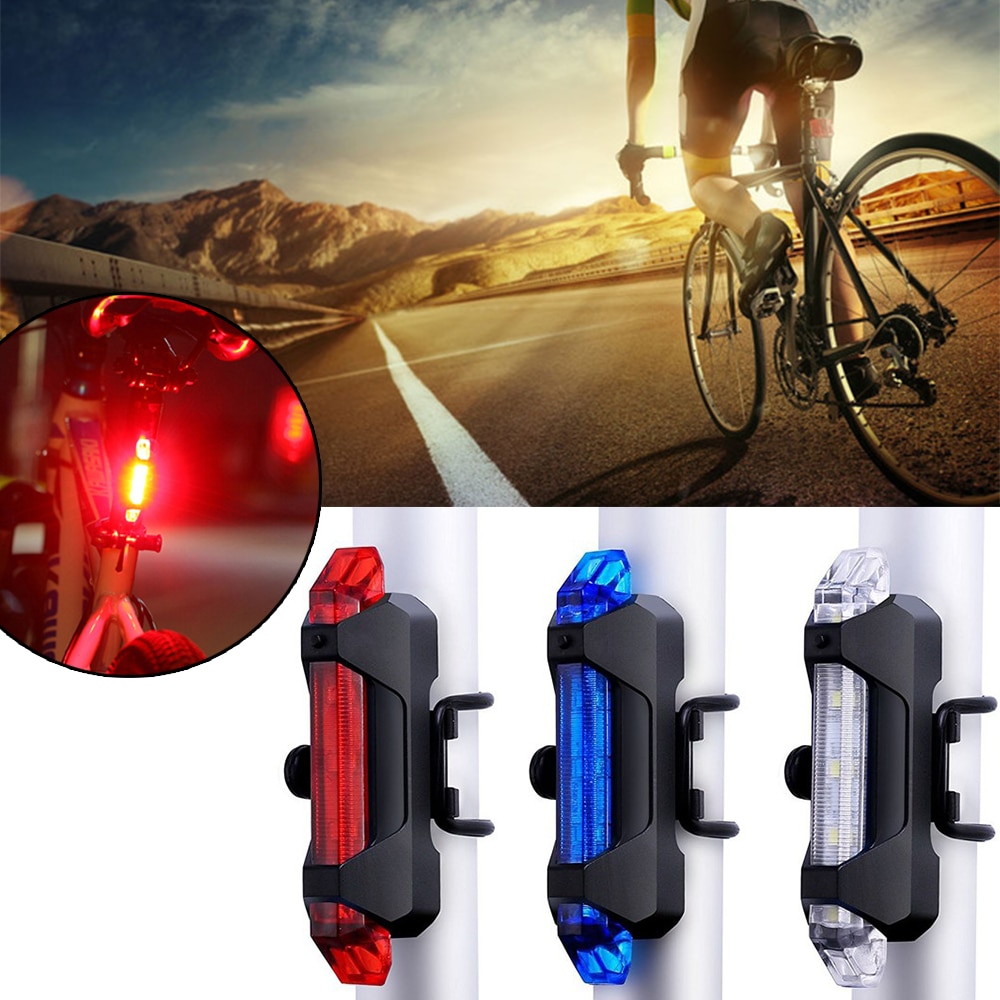 Portable USB Rechargeable Rear Light Cycling Led Bike Bicycle Tail Rear Safety Warning Light Taillight Lamp Super Bright