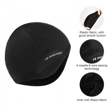 ARSUXEO Winter Fleece Cycling Caps Outdoor Sports MTB Bike Hats Snow Skull Caps Helmet Liner For Man amp; Woman Windproof PT03