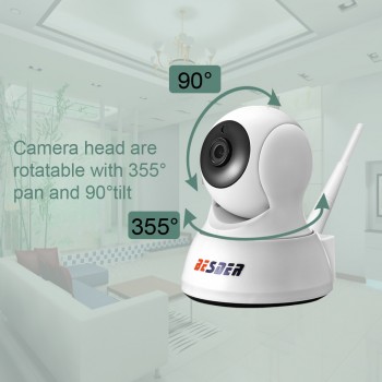 BESDER HD 720P Home Security IP Camera Two Way Audio Wireless Mini Camera 1MP Night Vision CCTV WiFi Camera Baby Monitor iCsee