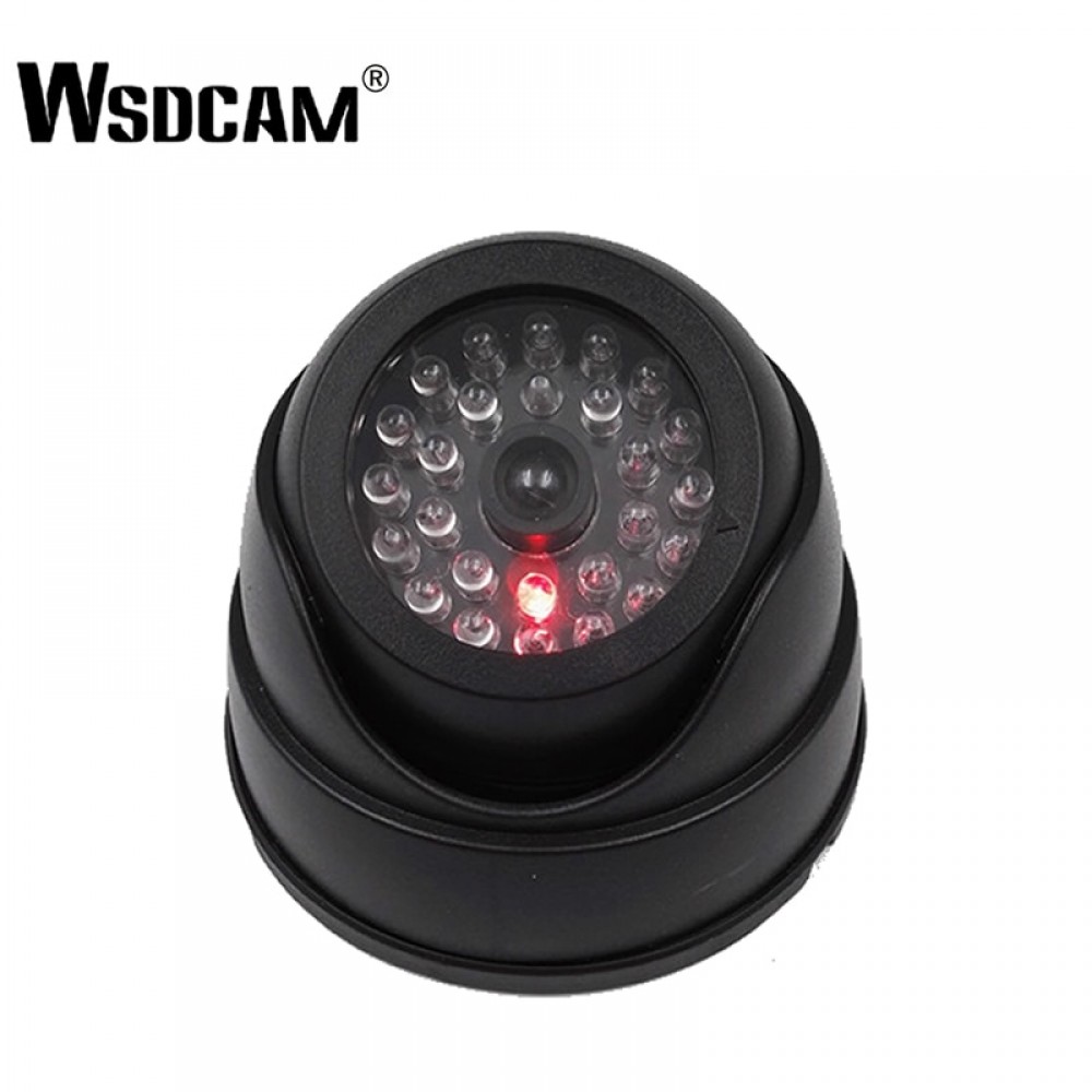 Outdoor CCTV Fake Simulation Dummy Camera Home Surveillance Security Dome Mini Camera Flashing LED Light Fake Camera Black