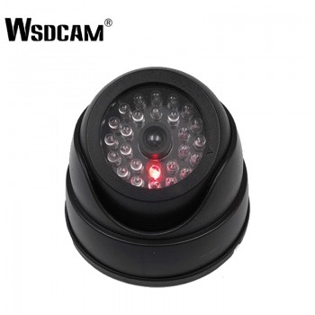 Outdoor CCTV Fake Simulation Dummy Camera Home Surveillance Security Dome Mini Camera Flashing LED Light Fake Camera Black