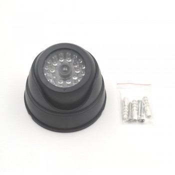 Outdoor CCTV Fake Simulation Dummy Camera Home Surveillance Security Dome Mini Camera Flashing LED Light Fake Camera Black